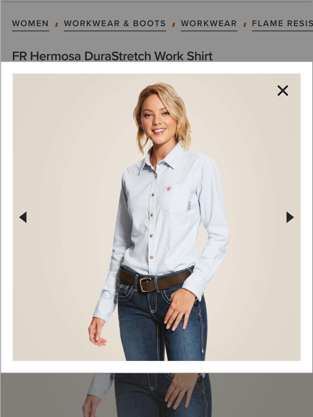 Ariat Hermosa Light Blue DuraStretch Button-Down Work Shirt